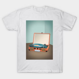 Vintage Turntable With Vinyl Record Illustration T-Shirt